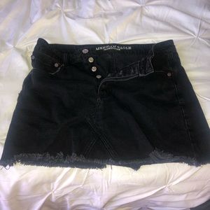 Black denim skirt